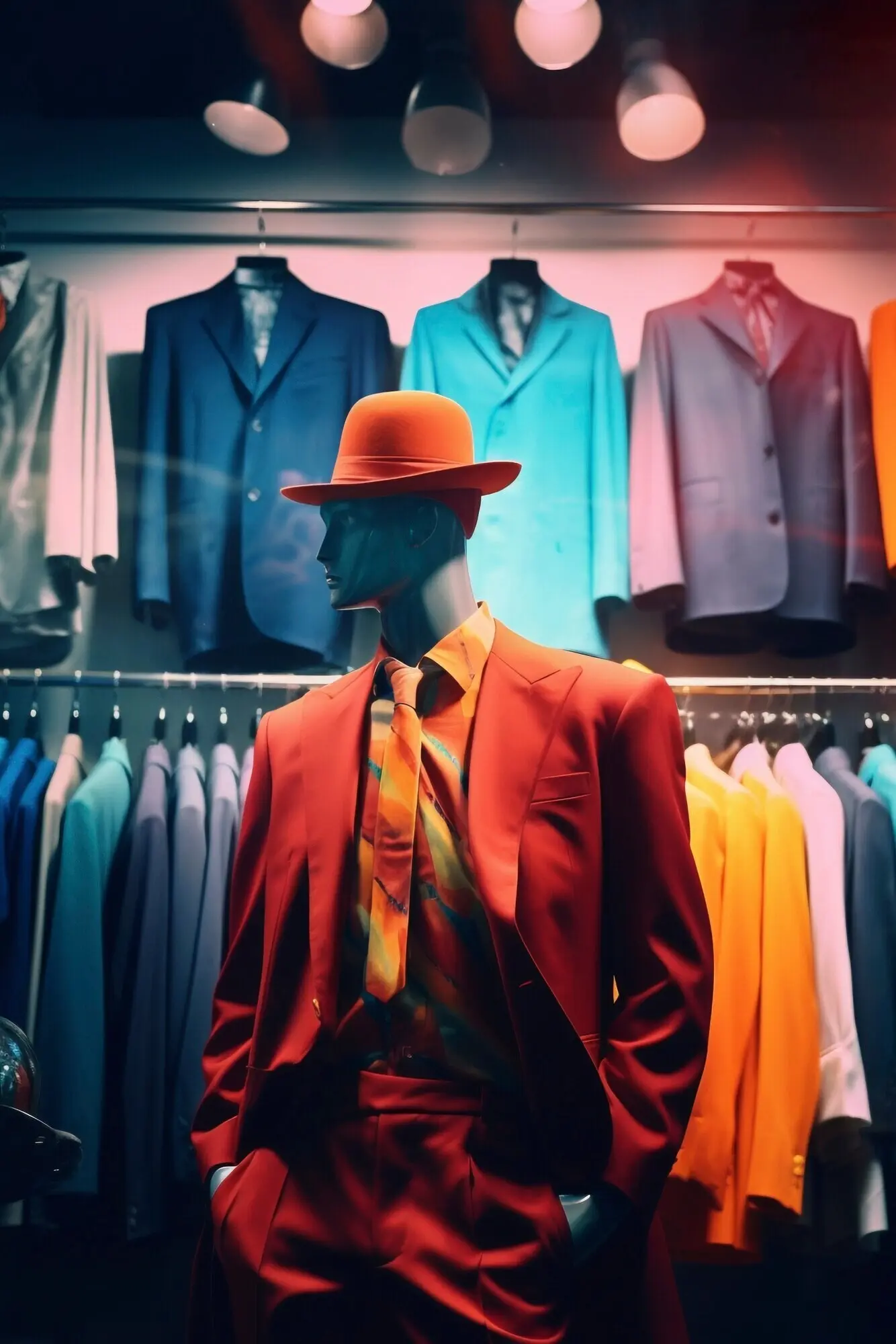 Fast-Fashion-Konzept mit voll bestücktem Bekleidungsgeschäft